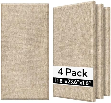 Olanglab Fiberglass Acoustic Wall Panels 4 Pack, 11.8'' x 23.6'' Sound Panels by Olanglab