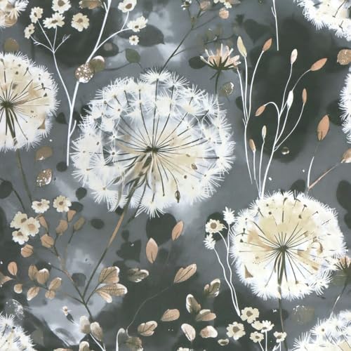 Nukofal Dandelion Wallpaper Peel and Stick Floral Wallpaper 16.9"x118.1" by Nukofal