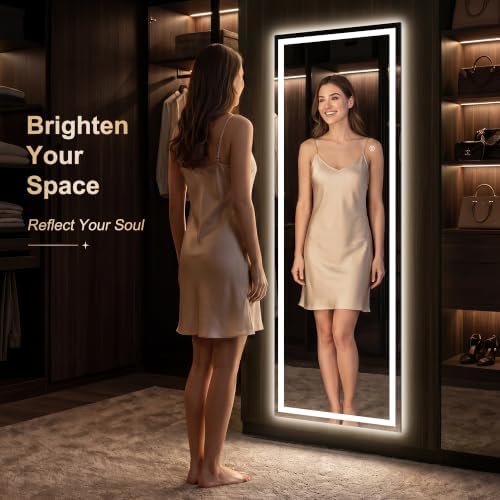 Delma LED Full Length Mirror, Dimmable & 3 Color Lighting, - Image 2