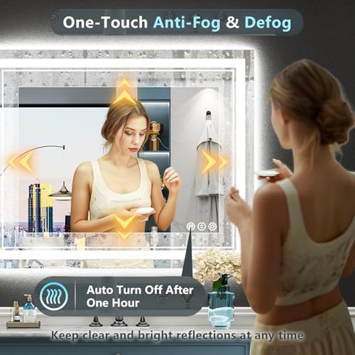 44x32 LED Bathroom Mirror, Backlit & Front Lit Lighted Mirror - Image 5