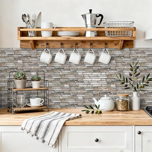 3D Textured Peel and Stick Backsplash, 20-Piece PVC Tiles - Image 4