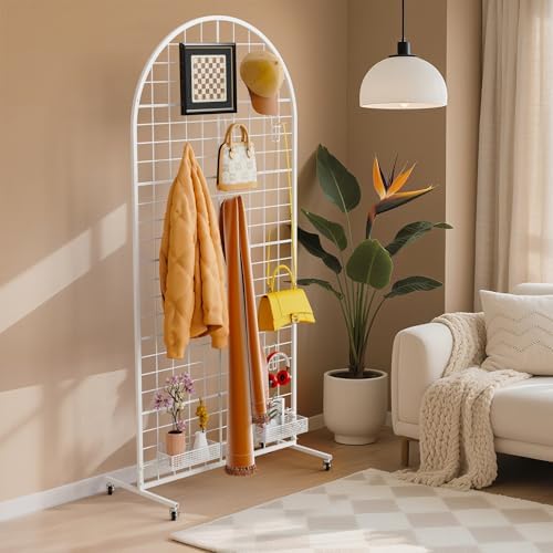 VGMiu Grid Wall Panel 2.6' x 5.8' FT Metal Grid Display Stand 1PCS White - Image 4