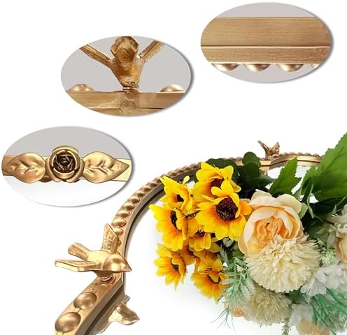 BAODANFU Baroque Arch Mirror for Wall, Decorative Accent Vanity Mirrors for - Image 5