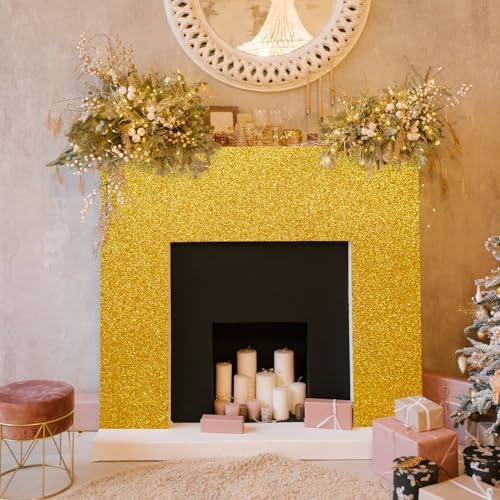VEELIKE Gold Glitter Wallpaper Stick and Peel Sparkle Glitter Contact Paper - Image 6