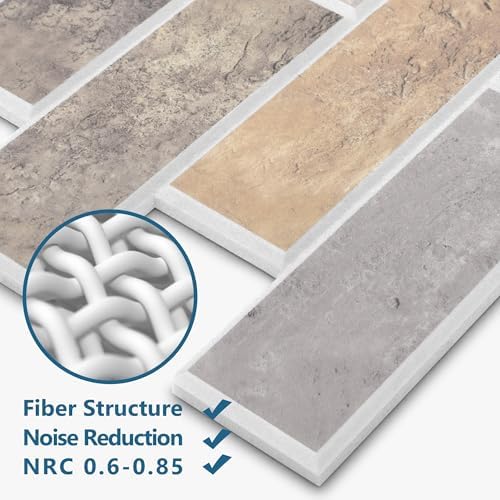 16-Pack 3D Faux Brick Acoustic Wall Panels, 11.8" x 11.8" Peel and Stick PET - Image 3