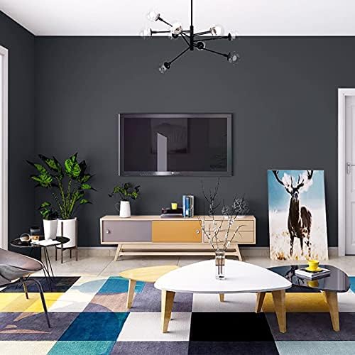 15.7" x 197" Dark Grey Wallpaper Dark Grey Peel and Stick Wallpaper Matte Grey - Image 4