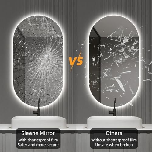 24" W x 40" H Frameless Oval LED Bathroom Mirror - Image 5
