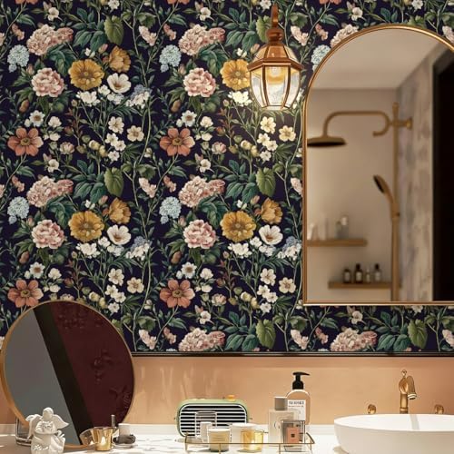 Livebor Floral Peel and Stick Wallpaper Floral Contact Paper 16.9"x196.8" - Image 4