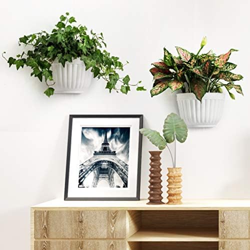2 Pack Resin Wall Hanging Planter Pots Vertical Garden Living Wall Mount Window - Image 4
