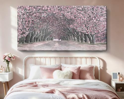 Nicetop Oversized Wall Art for Living Room – Pink Abstract Cherry Blossom Tree - Image 4