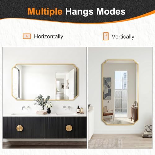 Delma Bathroom Vanity Mirror, Scalloped Round Corner Wall Mirror, - Image 6