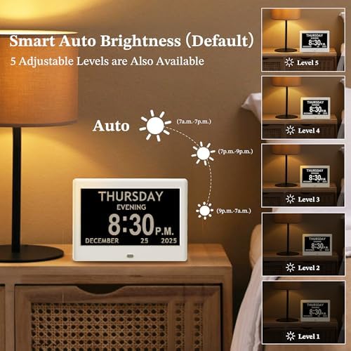 7'' Clocks for Seniors Elderly, Large Display Digital Clock - Image 5