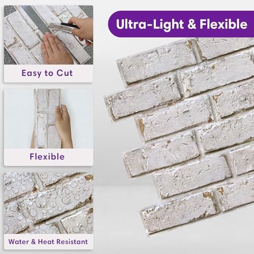 3D Faux Brick Wall Panels Peel and Stick, Designed - Image 5