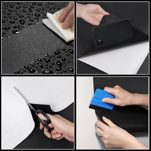 Black Contact Paper Solid Black Peel and Stick Wallpaper Matte Self Adhesive - Image 6