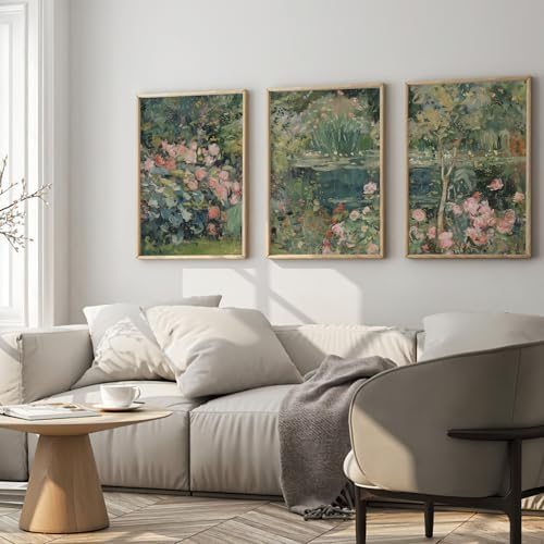 Set of 3 Vintage Oil Painting Spring Wildflower Wall Art 12x16Inch Unframed - Image 5