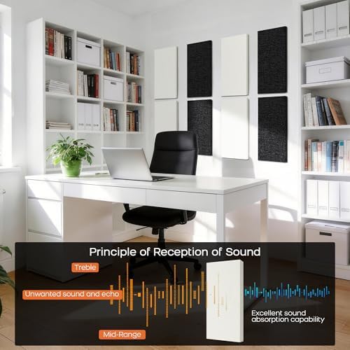 BUBOS 4-Pack Fabric Acoustic Panels 23.6x11.8x1", Self-Adhesive Sound Panel - Image 4