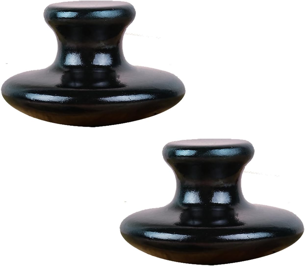 LLY Multifunctional Scraping Massage Tools. Natural Black sibin bian Stone. Beauty & Health Care,Relieve Wrinkles,Muscle and acupoint Massage (Mushroom Scraping Massager 2 Pack)