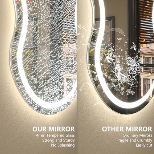 40x24 Inch Irregular Cloud LED Bathroom Mirror - Image 5