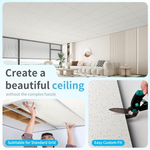 Art3d 2x4 Ft Printed Stucco Decorative Drop Ceiling Tiles - Image 7