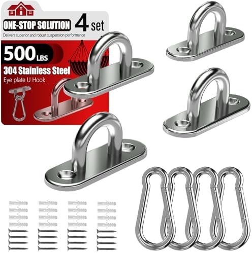 sprookber 304 Stainless Steel Pad Eye Snap Hook, M5 Ceiling Hook 500Lb by Sprookber