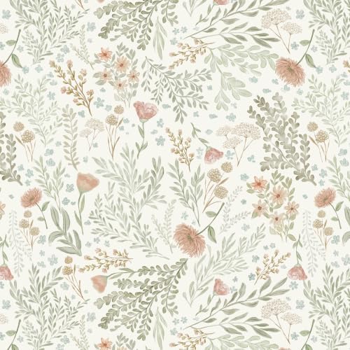 Floral Peel and Stick Wallpaper Vintage Floral Contact Paper 17.3" x 78.7" by Micpolo
