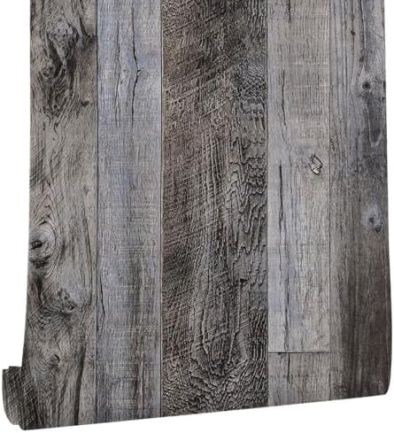 Yun-aeon Natural Wood-Gray Contact Paper Peel and Stick Wallpaper by YUN-aeonPeelandStickWall