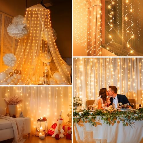 Minetom Halloween Curtain Lights, 300 LEDs Twinkle Fairy Lights, 8 Modes - Image 5
