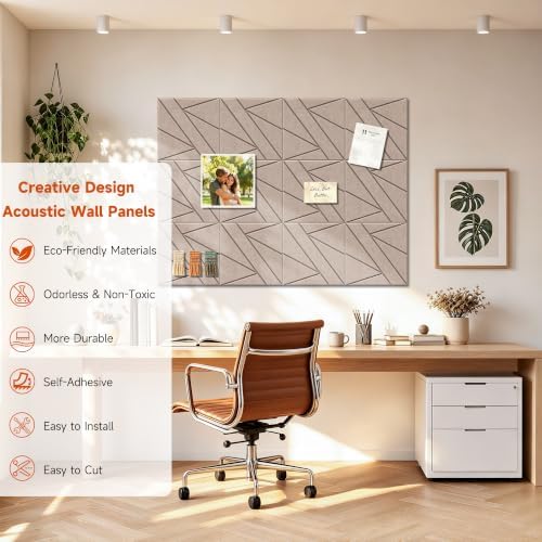 TO-TH Noise Cancelling Wall Panels Self-Adhesive Sound Panel 12 Pack - Image 4