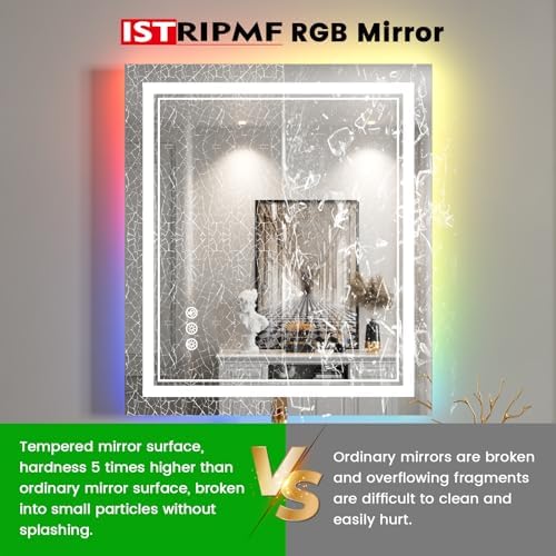 32x36 Inch RGB LED Bathroom Mirror - Image 6