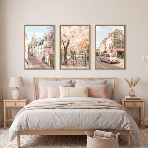 Large Italy Pink Cityscape Framed Canvas Wall Art Set -16"x24"x3 - Image 5