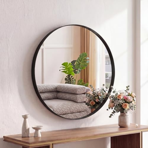 Sweetcrispy Round Bathroom Wall Mirror, Circle Vanity Mirror, 24 Inch by Sweetcrispy