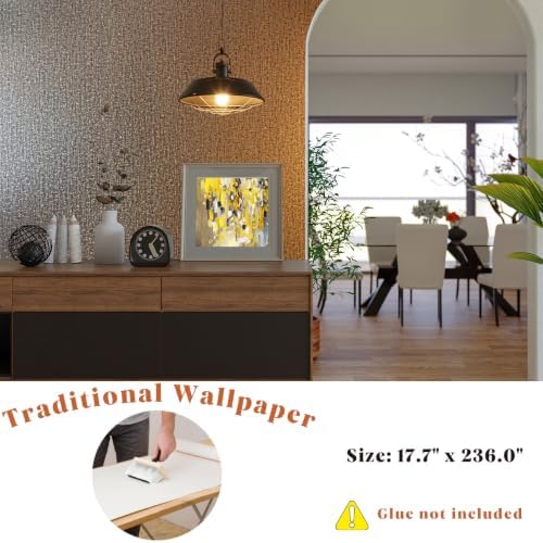 Chocolate Gold Non-pasted Wallpaper, Metallic Sheen, 17.7" x 236.0" - Image 2