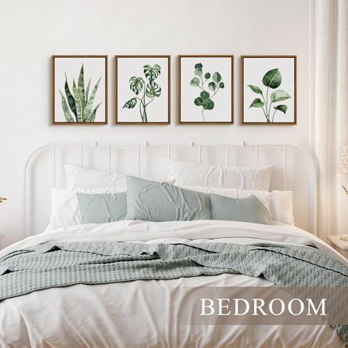 VIYYIEA Sage Green Botanical Wall Art Set of 4, Watercolor Painting, 8 x 10 - Image 4
