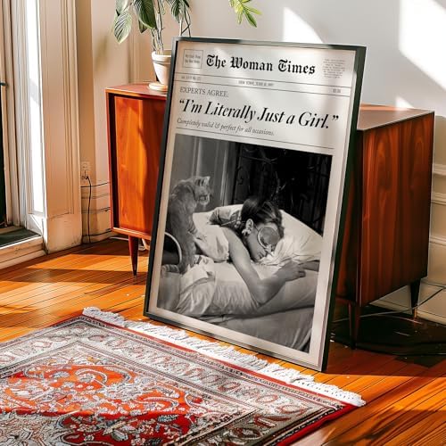 Trendy Newspaper Wall Art 24x36in Black Framed Fashion Black and White Decor - Image 6