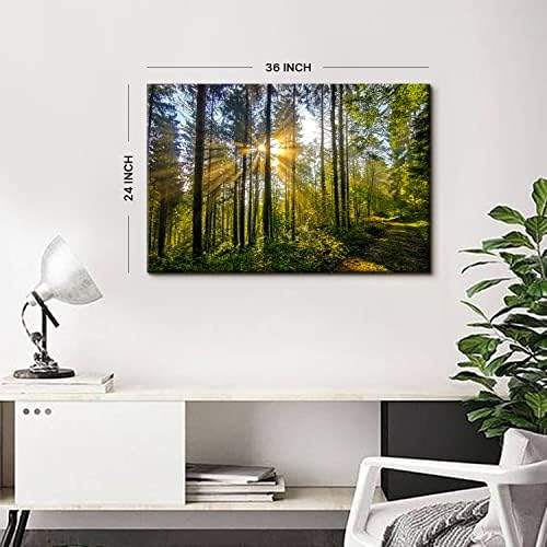 Sunrise Forest Wall Art Nature Mountain Wall Decor - Image 2