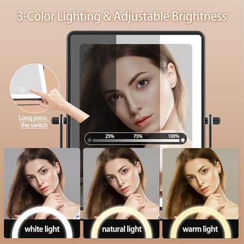 FASCINATE 8.7" 5000mAh Rechargeable Wall Mounted Makeup Mirror - Image 5