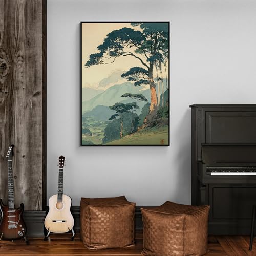 Japanese Forest Black Framed Wall Art Asian Tranquil Mountain Landscape Posters - Image 6