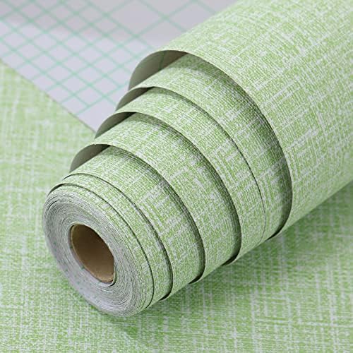 Peel and Stick Wallpaper Green Grass Cloth Wall Paper by LOVADA