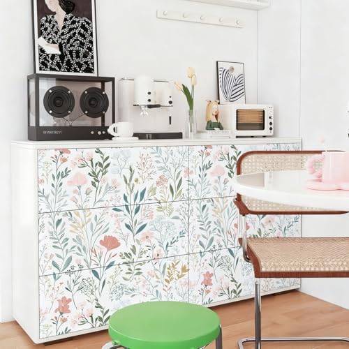 Froluya Wildflower Peel and Stick Wallpaper Pink Boho Floral Contact Paper - Image 4