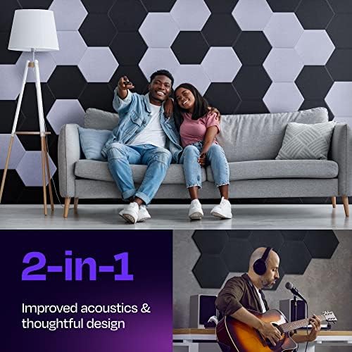 Acoustic Panels 12-Pack Soundproof Wall Panels 12"X10.4"X0.4" Sound Panels High - Image 2