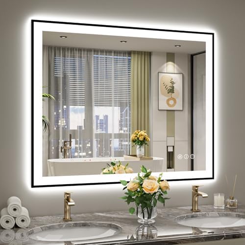 44x36 LED Bathroom Mirror with Lights by YEELAIT