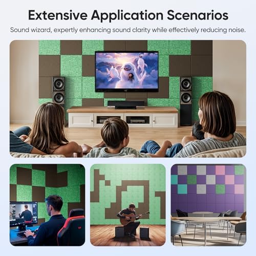 Square Acoustic Panels, 12 Pack Self-Adhesive Sound Panels - Image 6