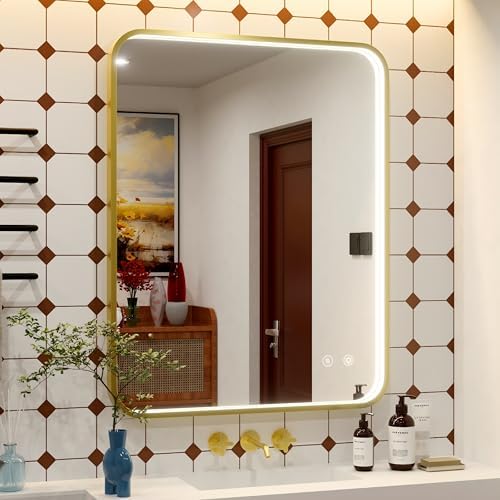 36"x30" Gold LED Bathroom Mirror by JSneijder