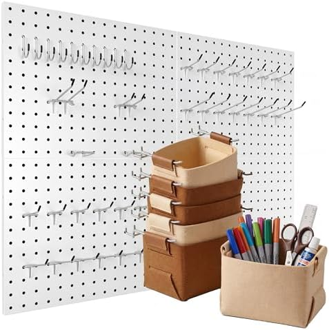 Spampur 4 Pack Peg Board Organizer, Includes Metal PegBoard and Accessories by Spampur