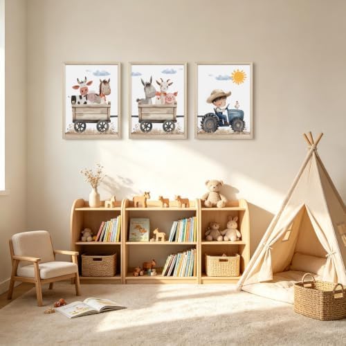 Farm Nursery Animal Wall Art Decor Baby Kids Room Poster Boy Tractor Prints - Image 5