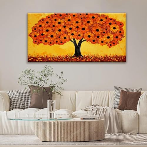 TAIJXAGSG Wall Art For Living Room Prints Orange Tree Of Life Wall Art Modern - Image 5