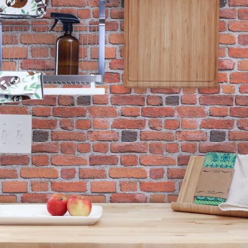 Abyssaly Red Brick Wrapping Paper Contact Paper Peel and Stick Wallpaper - Image 7
