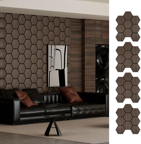 Hexagon Acoustic Wall Panels, Self-Adhesive Sound Absorbing Wall Panel by ARMURO by ARMURO