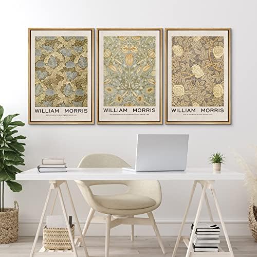 MUDECOR Framed Canvas Print Wall Art Set William Morris Floral Tapestry Pattern - Image 4