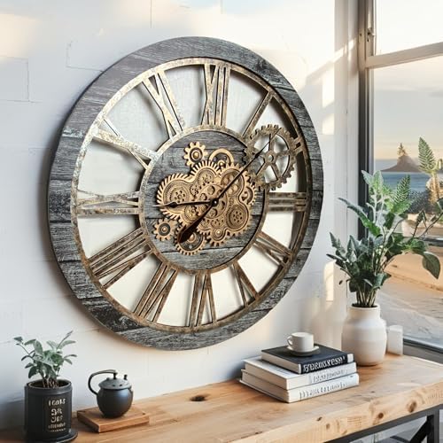 ImprovingLife The Gears Clock 36'' Inch Real Moving Gear Wall Clock Vintage - Image 2